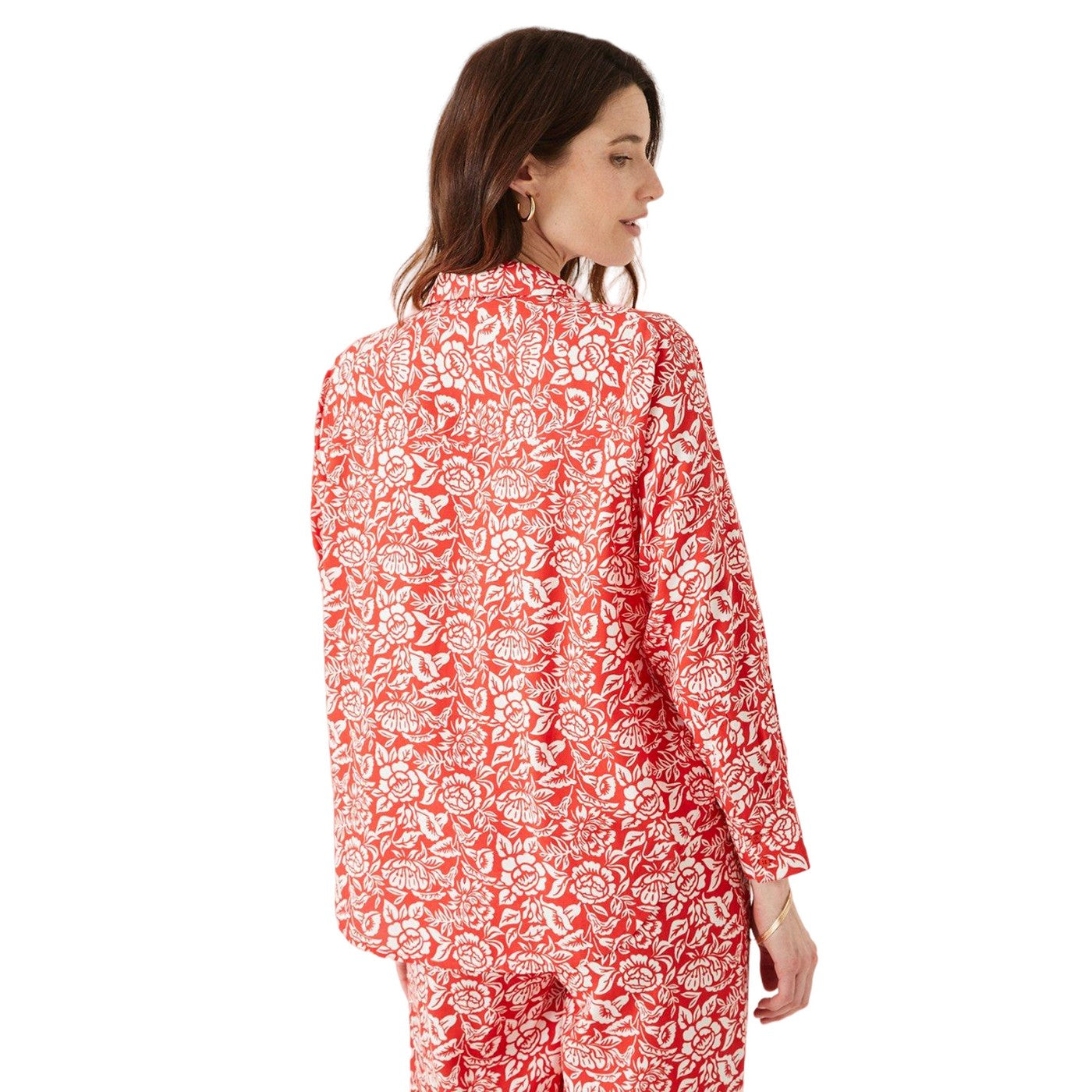 Red - Back - Maine Womens-Ladies Floral All-Over Print Shirt