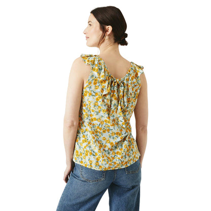 Blue - Back - Maine Womens-Ladies Ruffles Blouse