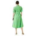 Green - Back - Maine Womens-Ladies Poplin Midi Shirt Dress