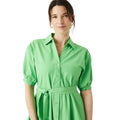 Green - Side - Maine Womens-Ladies Poplin Midi Shirt Dress