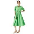 Green - Front - Maine Womens-Ladies Poplin Midi Shirt Dress