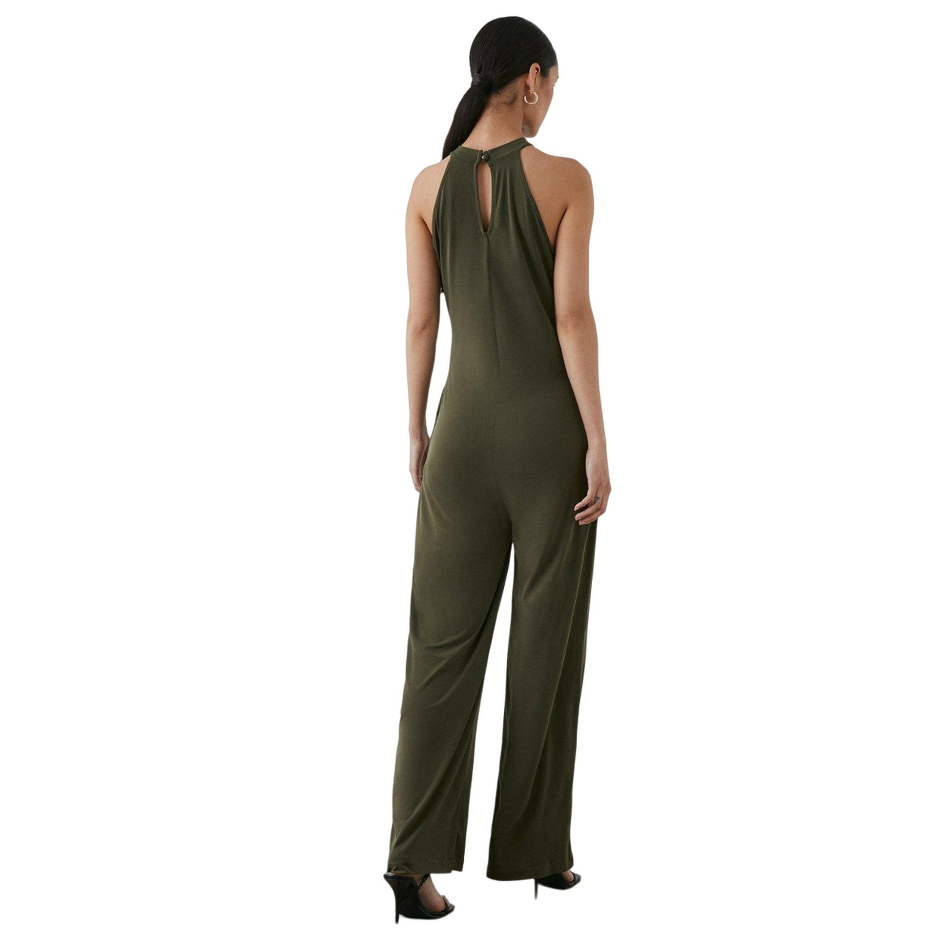 Khaki - Back - Principles Womens-Ladies Twist Neck Jumpsuit