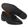 Black - Side - Debenhams Mens Abingdon Tassel Leather Loafers