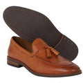 Tan - Side - Debenhams Mens Abingdon Tassel Leather Loafers