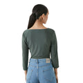 Khaki Green - Back - Principles Womens-Ladies Soft Touch 3-4 Sleeve Top