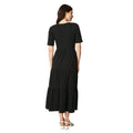 Black - Back - Maine Womens-Ladies Tiered Wrap Midi Dress