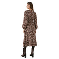 Brown - Back - Principles Womens-Ladies Keyhole Midi Dress
