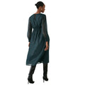 Green - Back - Principles Womens-Ladies Metallic Shirred Waist Midi Dress