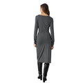 Black - Back - Principles Womens-Ladies Dogtooth Twisted Midi Dress