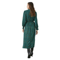 Teal-Black - Back - Principles Womens-Ladies Damask Shirred Waist Midi Dress