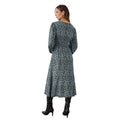 Blue - Back - Principles Womens-Ladies Spotted Keyhole Midi Dress