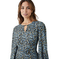 Blue - Lifestyle - Principles Womens-Ladies Spotted Keyhole Midi Dress