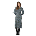 Blue - Front - Principles Womens-Ladies Spotted Keyhole Midi Dress