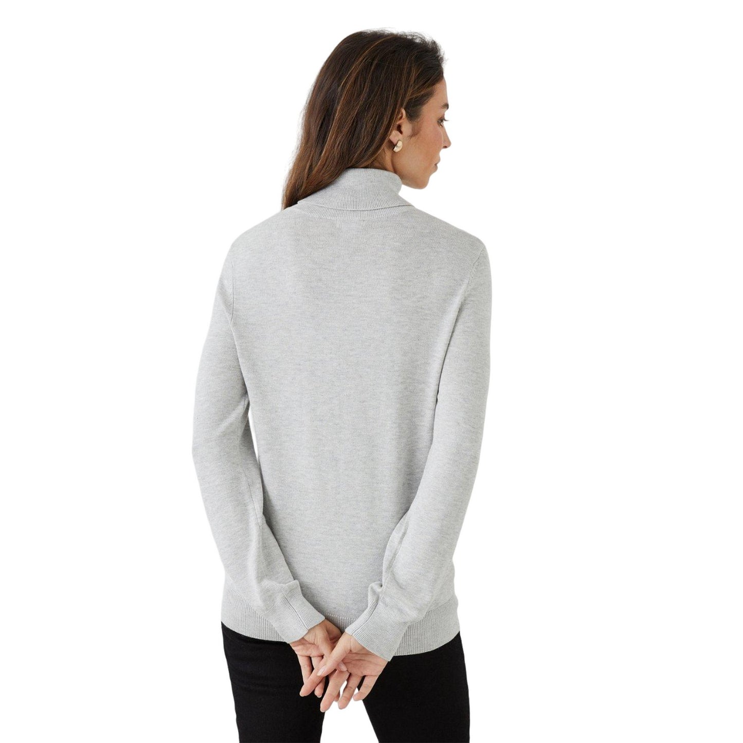 Grey Marl - Back - Principles Womens-Ladies Roll Neck Jumper