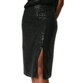 Black - Side - Principles Womens-Ladies Sequin Midi Skirt