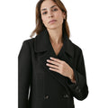 Black - Side - Principles Womens-Ladies Longline Double-Breasted Oversized Coat