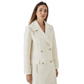 Ivory - Side - Principles Womens-Ladies Longline Double-Breasted Oversized Coat