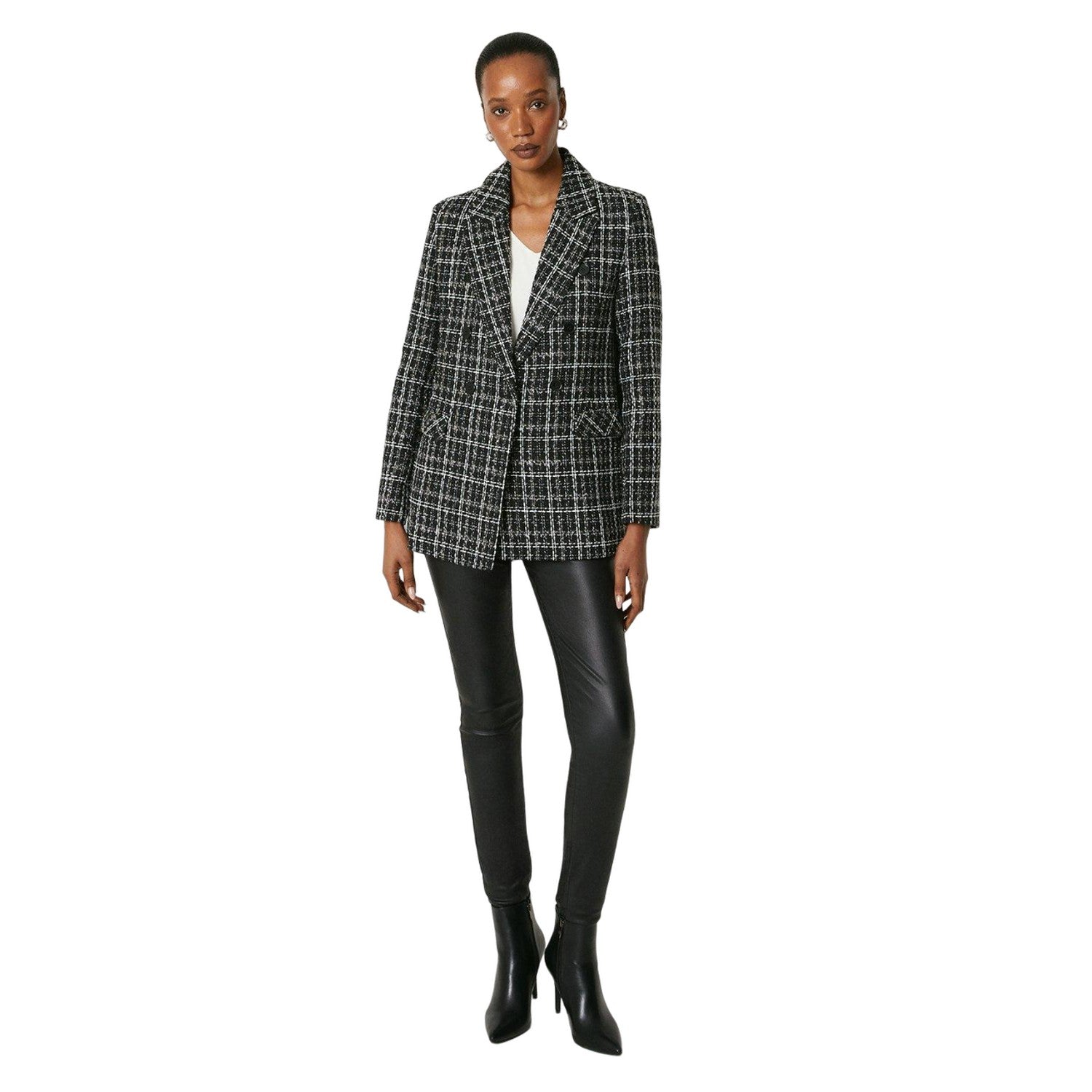 Black - Lifestyle - Principles Womens-Ladies Double-Breasted Blazer