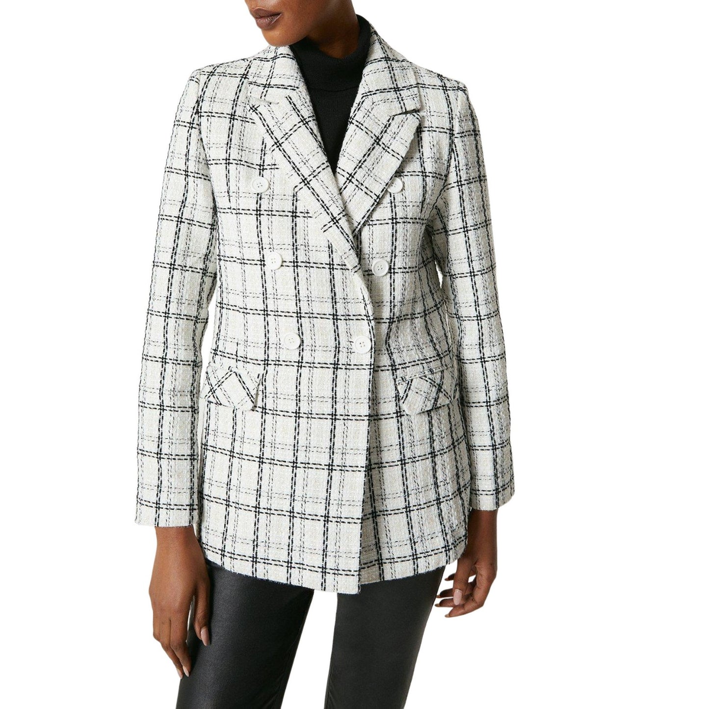 Ivory - Side - Principles Womens-Ladies Double-Breasted Blazer