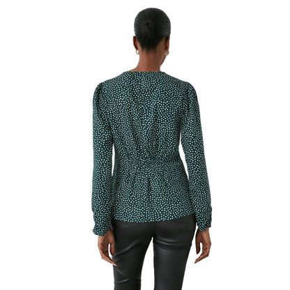 Green - Back - Principles Womens-Ladies Spotted Ruched Front Top