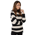 Black-White - Front - Principles Womens-Ladies Striped High-Neck Jumper