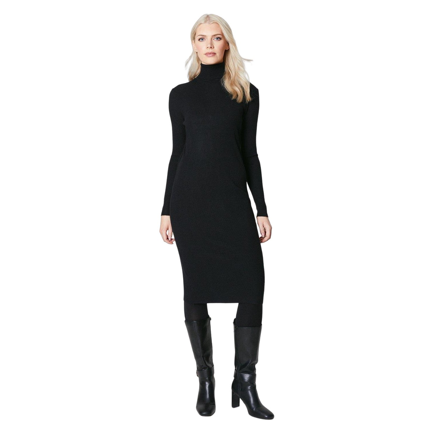 Principles Womens/Ladies Ribbed Roll Neck Midi Dress – Universal Textiles