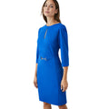 Cobalt - Front - Principles Womens-Ladies Belted Ponte Shift Dress