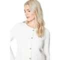 Ivory - Side - Principles Womens-Ladies Textured Knitted Patch Pocket Jacket