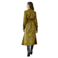 Chartreuse - Back - Principles Womens-Ladies Abstract Satin Wrap Dress