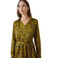 Chartreuse - Lifestyle - Principles Womens-Ladies Abstract Satin Wrap Dress