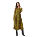 Chartreuse - Front - Principles Womens-Ladies Abstract Satin Wrap Dress