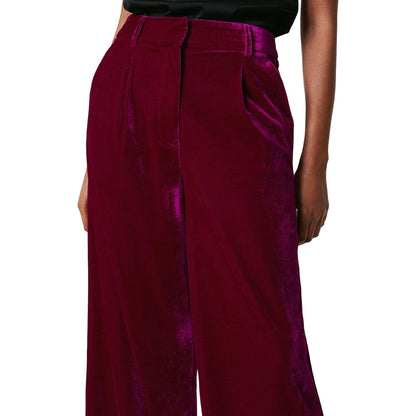 Pink - Side - Principles Womens-Ladies Velvet Bootcut Trousers