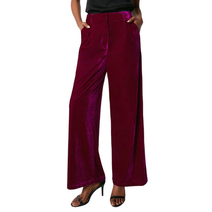 Pink - Front - Principles Womens-Ladies Velvet Bootcut Trousers