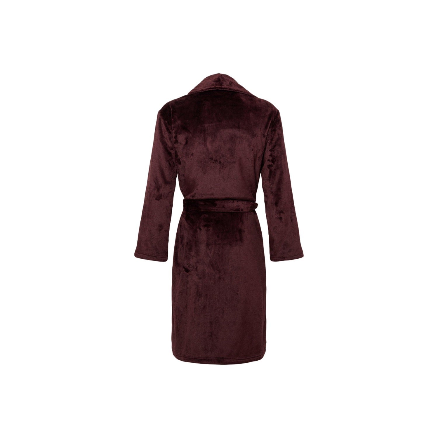 Burgundy - Back - Maine Womens-Ladies Marl Fleece Shawl Collar Gown