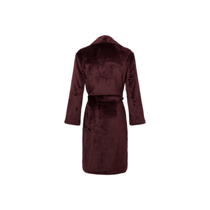 Burgundy - Back - Maine Womens-Ladies Marl Fleece Shawl Collar Gown