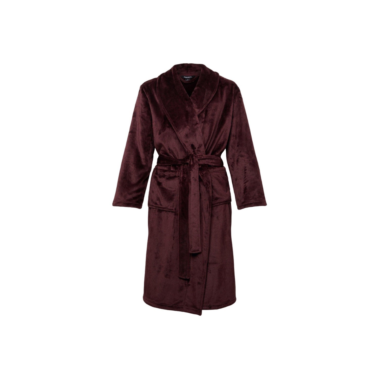 Burgundy - Front - Maine Womens-Ladies Marl Fleece Shawl Collar Gown