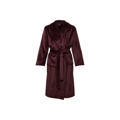 Burgundy - Front - Maine Womens-Ladies Marl Fleece Shawl Collar Gown