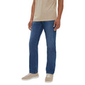Blue - Front - Maine Mens Mid Wash Straight Leg Jeans