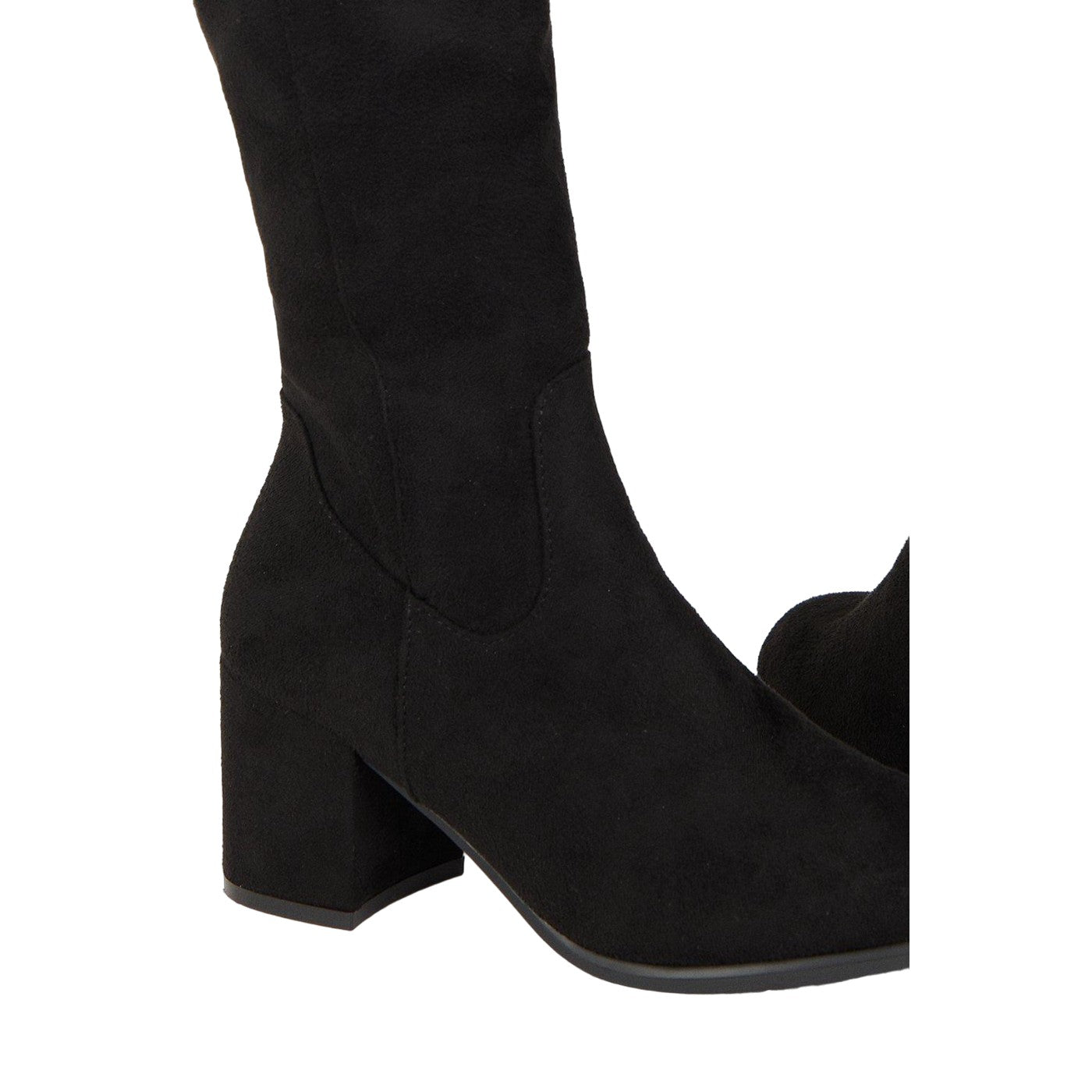 Natural Black - Side - Principles Womens-Ladies Kilbride Round Toe Medium Block Heel Knee-High Boots