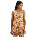 Multicoloured - Side - Debenhams Womens-Ladies Autumn Garden Cuffed Ankle Pyjama Set