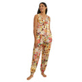 Multicoloured - Front - Debenhams Womens-Ladies Autumn Garden Cuffed Ankle Pyjama Set