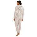 Dusky Pink - Back - Debenhams Womens-Ladies Animal Print Fleece Embossed Long Pyjama Set