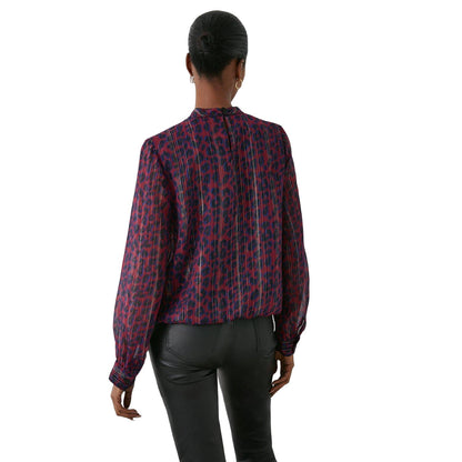 Red - Back - Principles Womens-Ladies Animal Print Keyhole Wrap Top
