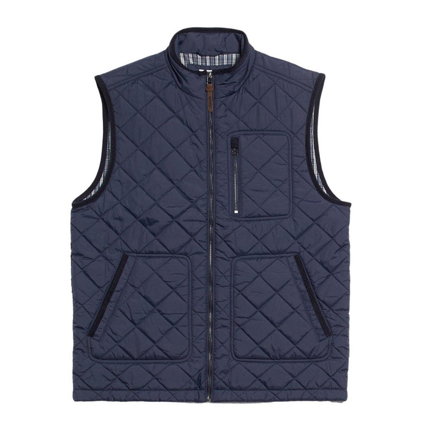 Navy - Back - Maine Mens Quilted Lightweight Tailored Gilet