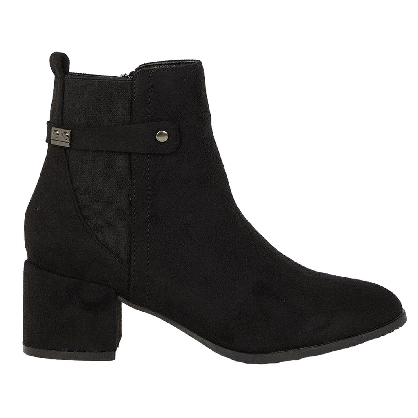 Natural Black - Back - Principles Womens-Ladies Ohio Medium Block Heel Ankle Boots
