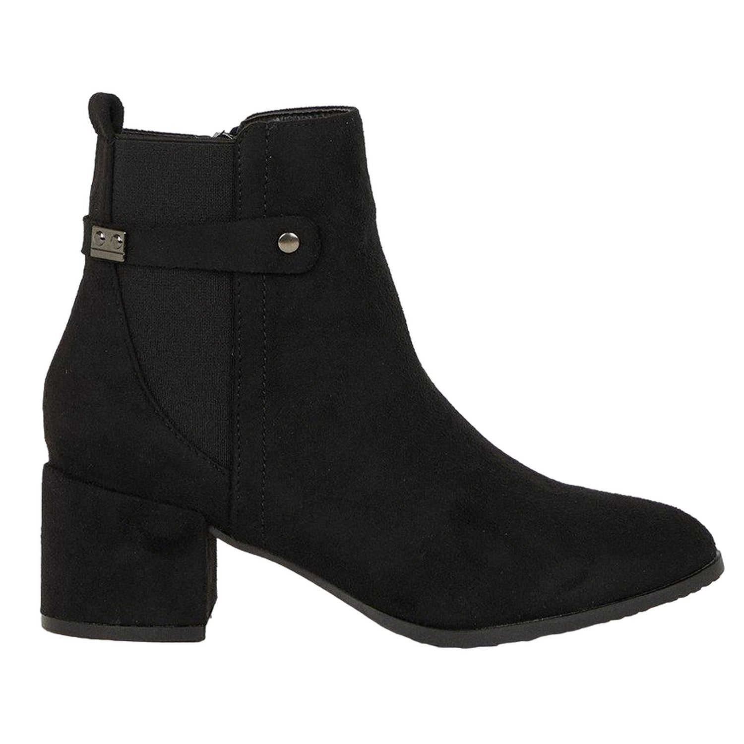 Natural Black - Back - Principles Womens-Ladies Ohio Medium Block Heel Ankle Boots