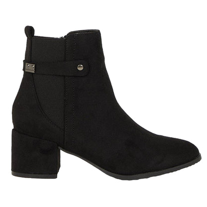 Natural Black - Back - Principles Womens-Ladies Ohio Medium Block Heel Ankle Boots
