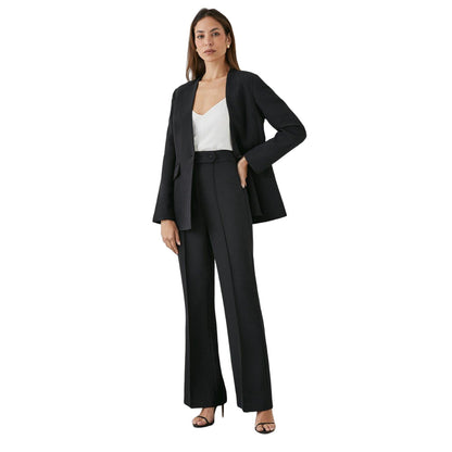 Black - Side - Principles Womens-Ladies Pintuck Tab Detail Bootcut Trousers