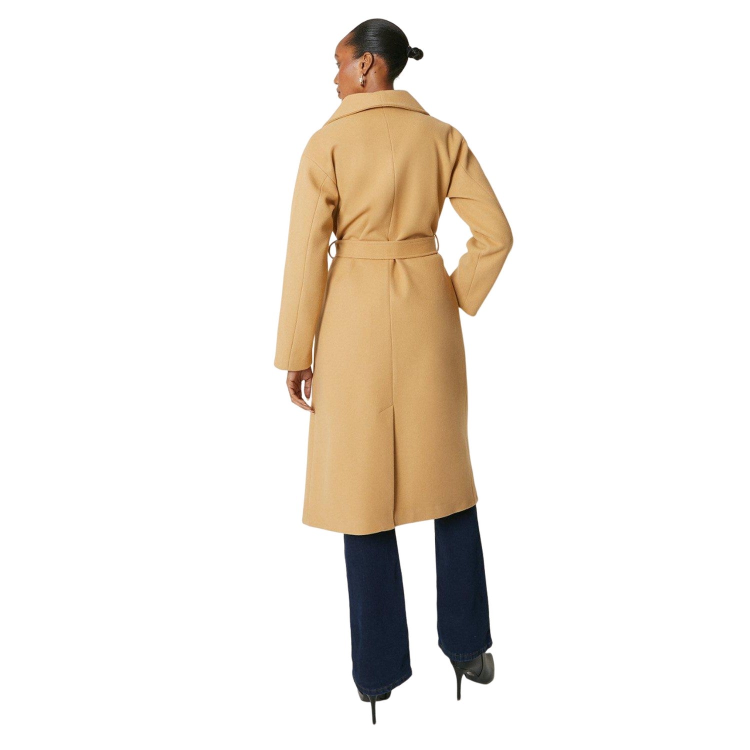 Camel - Back - Principles Womens-Ladies Belted Hardware Detail Coat