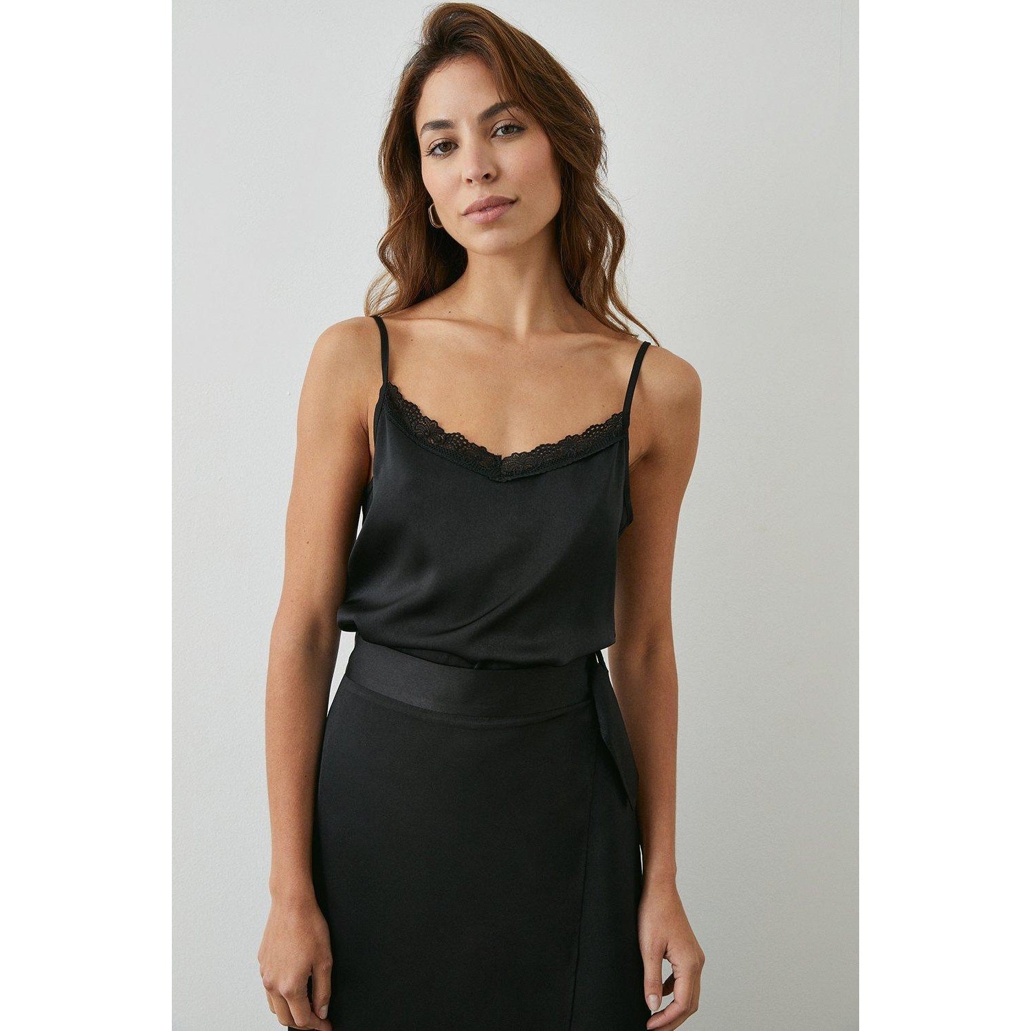 Black - Front - Principles Womens-Ladies Lace Satin Camisole